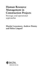Human Resource Management in Construction Projects