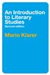 Introduction to Literary Studies