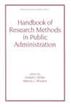 Handbook of Research Methods in Public Administration