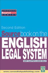Sourcebook On English Legal System