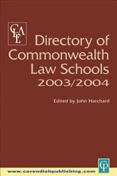 Directory Of Commonwealth Law Schools 2003-2004