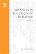 Advances in the Study of Behavior