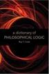 Dictionary of Philosophical Logic