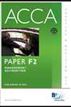 ACCA Paper F2 - Management Accounting Practice and Revision Kit, 2009