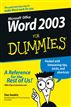 Word 2003 For Dummies