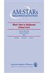AM:STARs What's New in Adolescent Clinical Care?