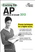 Cracking the AP Physics B Exam, 2013 Edition